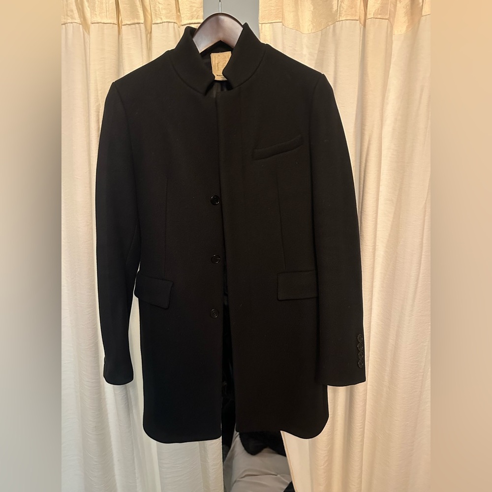 WOOYOUNGMI Paris - Coat With Lapel In Shell And Wool - BLACK / Men’s 46